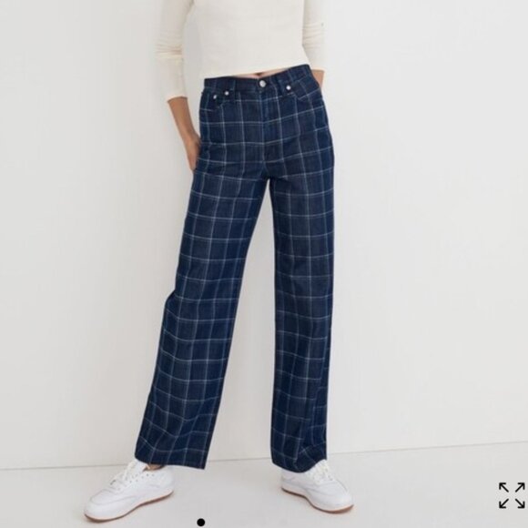 Madewell The Perfect Vintage Wide-Leg Jean in Windowpane Size 29 Retro Denim - Picture 1 of 12
